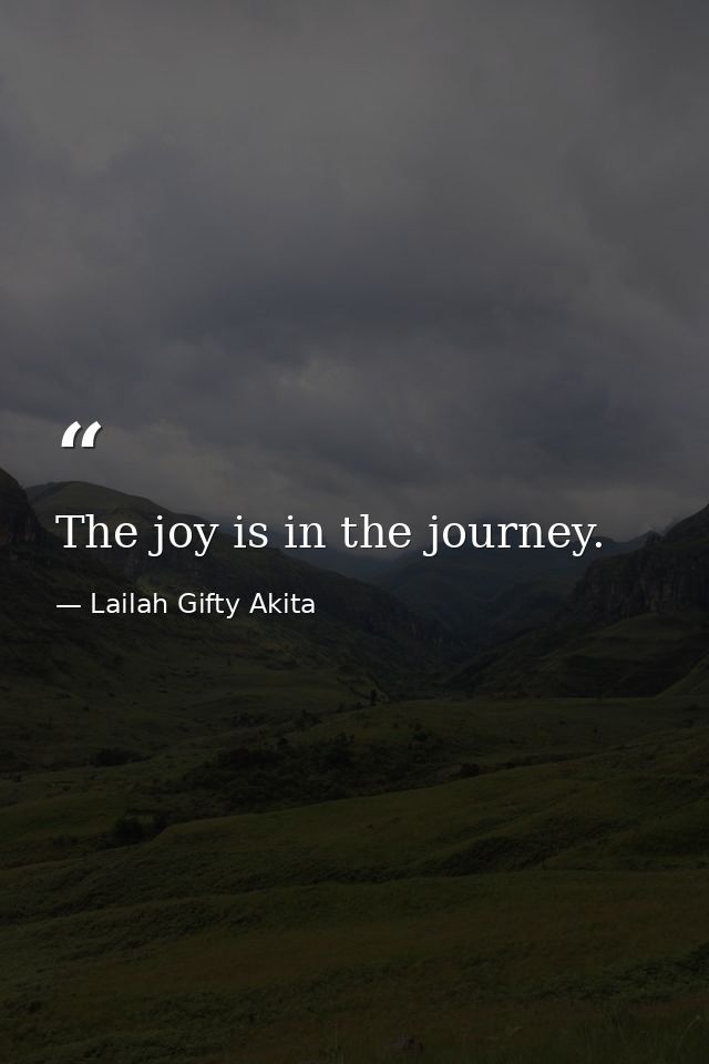 The joy is in the journey. — Lailah Gifty Akita