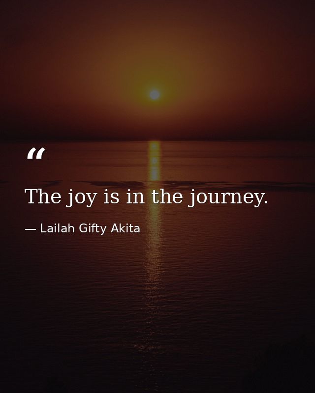 The joy is in the journey. — Lailah Gifty Akita
