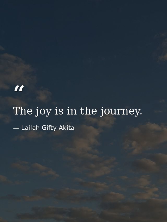 The joy is in the journey. — Lailah Gifty Akita