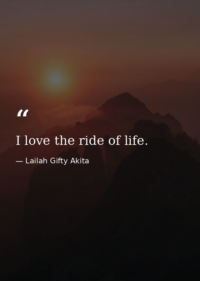 I love the ride of life. — Lailah Gifty Akita