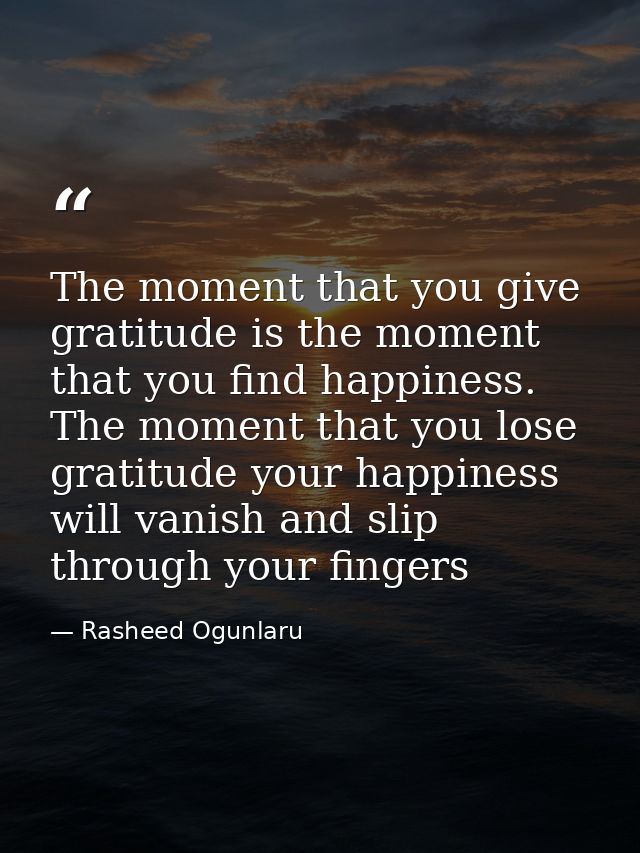The moment that you give gratitude is the moment that you find happiness. The moment that you lose gratitude your happin — Rasheed Ogunlaru