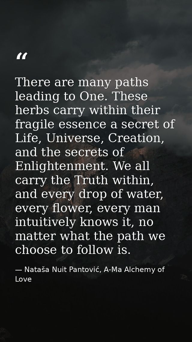 There are many paths leading to One. These herbs carry within their fragile essence a secret of Life, Universe, Creation — Nataša Nuit Pantović, A-Ma Alchemy of Love