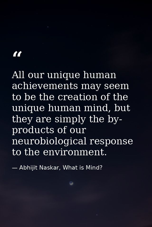 All our unique human achievements may seem to be the creation of the unique human mind, but they are simply the by- prod — Abhijit Naskar, What is Mind?