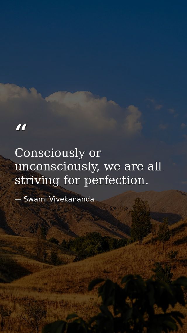 Consciously or unconsciously, we are all striving for perfection. — Swami Vivekananda
