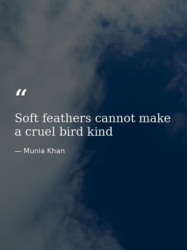 Soft feathers cannot make a cruel bird kind — Munia Khan