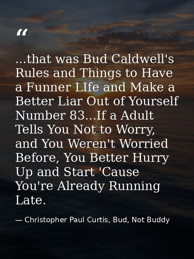...that was Bud Caldwell's Rules and Things to Have a Funner LIfe and Make a Better Liar Out of Yourself Number 83...If  — Christopher Paul Curtis, Bud, Not Buddy