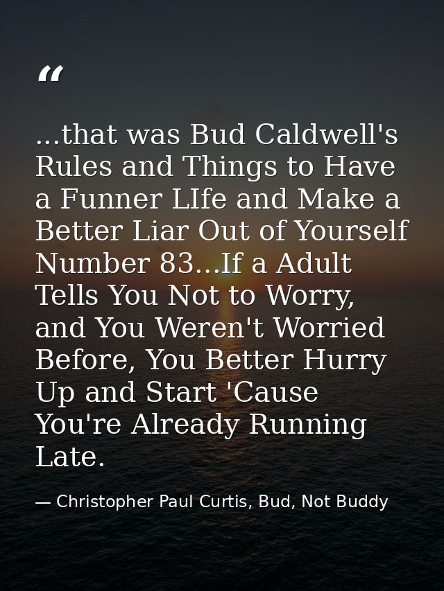 ...that was Bud Caldwell's Rules and Things to Have a Funner LIfe and Make a Better Liar Out of Yourself Number 83...If  — Christopher Paul Curtis, Bud, Not Buddy