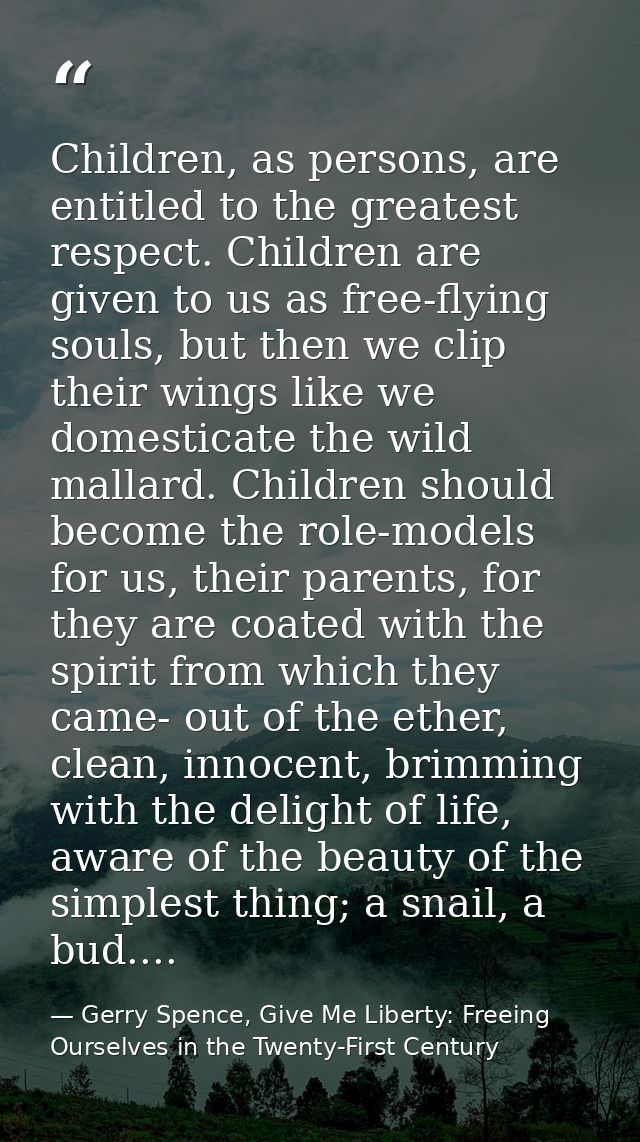 Children, as persons, are entitled to the greatest respect. Children are given to us as free-flying souls, but then we c — Gerry Spence, Give Me Liberty: Freeing Ourselves in the Twenty-First Century