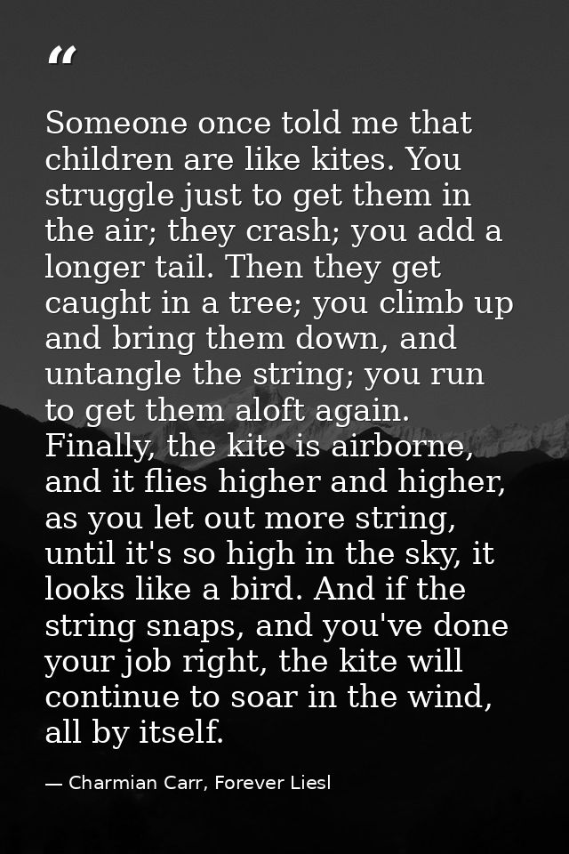 Someone once told me that children are like kites. You struggle just to get them in the air; they crash; you add a longe — Charmian Carr, Forever Liesl
