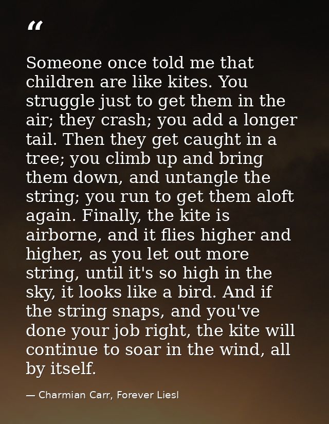Someone once told me that children are like kites. You struggle just to get them in the air; they crash; you add a longe — Charmian Carr, Forever Liesl