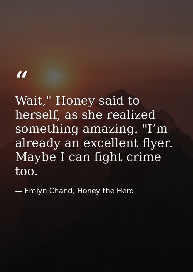 Wait," Honey said to herself, as she realized something amazing. "I’m already an excellent flyer. Maybe I can fight crim — Emlyn Chand, Honey the Hero
