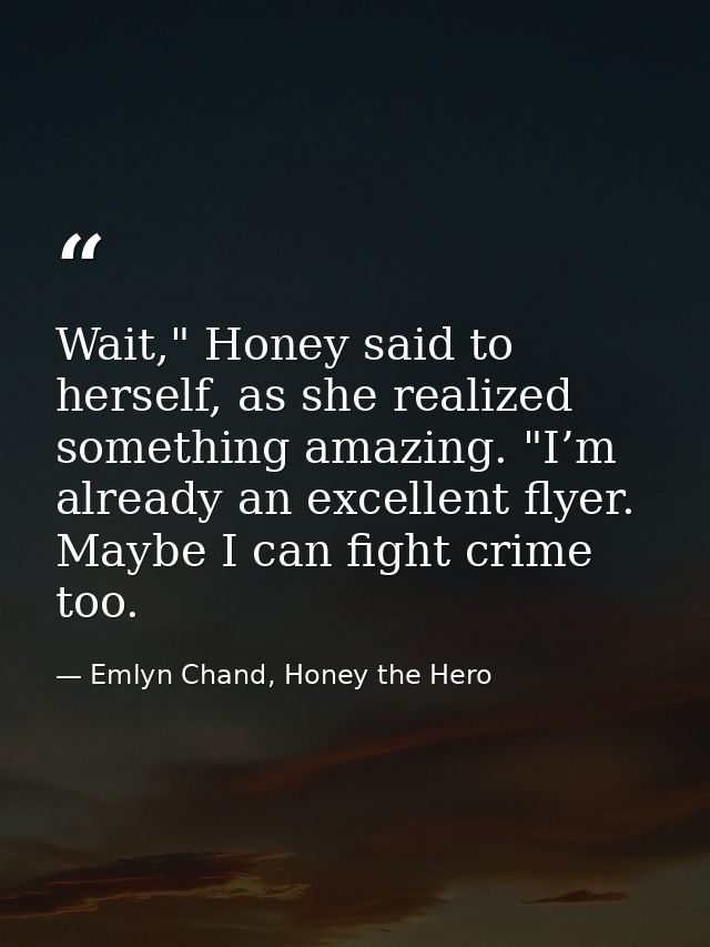 Wait," Honey said to herself, as she realized something amazing. "I’m already an excellent flyer. Maybe I can fight crim — Emlyn Chand, Honey the Hero