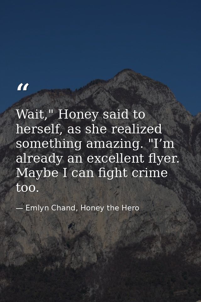 Wait," Honey said to herself, as she realized something amazing. "I’m already an excellent flyer. Maybe I can fight crim — Emlyn Chand, Honey the Hero