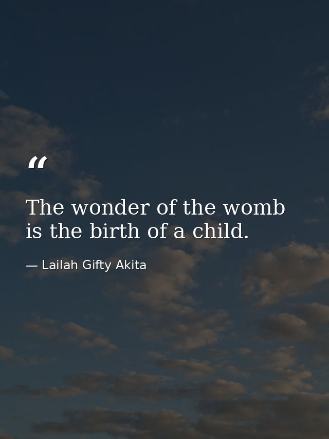 The wonder of the womb is the birth of a child. — Lailah Gifty Akita