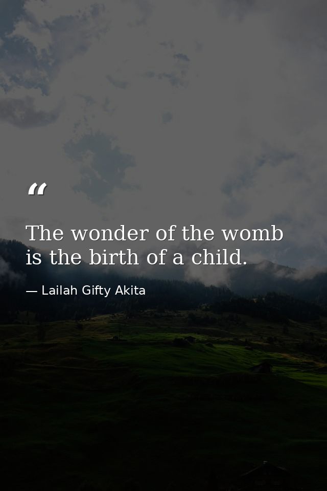 The wonder of the womb is the birth of a child. — Lailah Gifty Akita