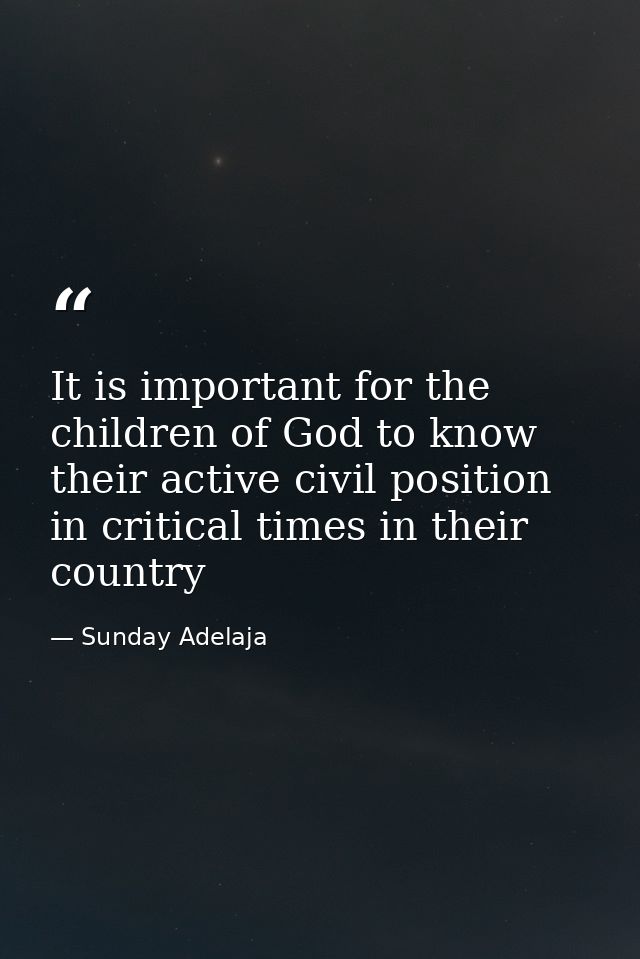 It is important for the children of God to know their active civil position in critical times in their country — Sunday Adelaja