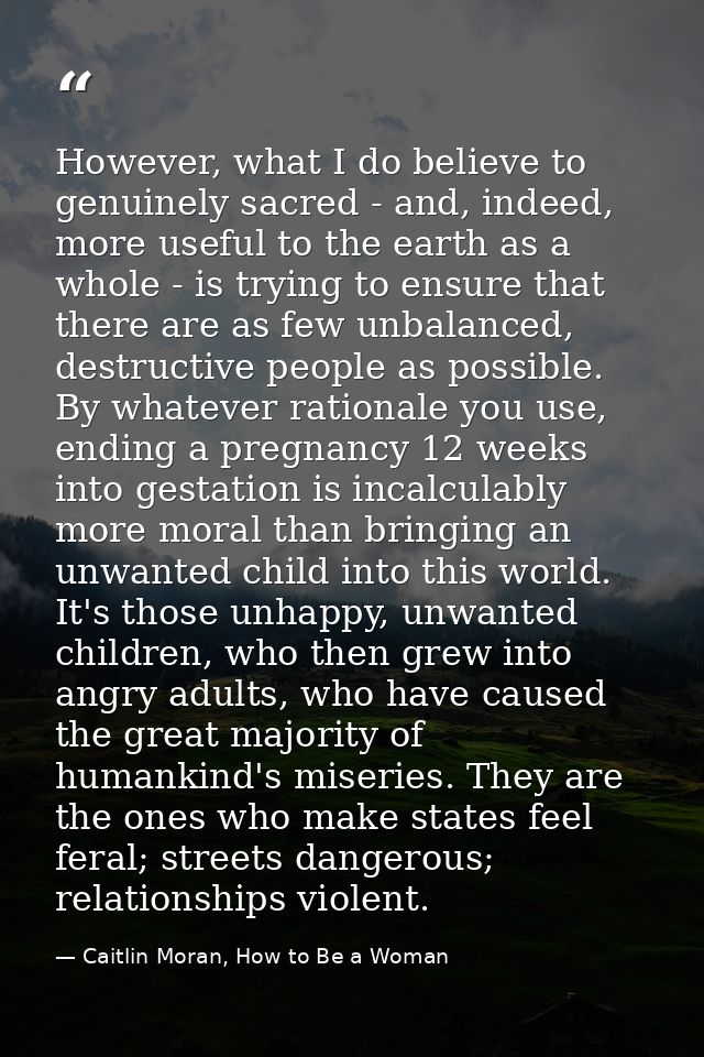 However, what I do believe to genuinely sacred - and, indeed, more useful to the earth as a whole - is trying to ensure  — Caitlin Moran, How to Be a Woman