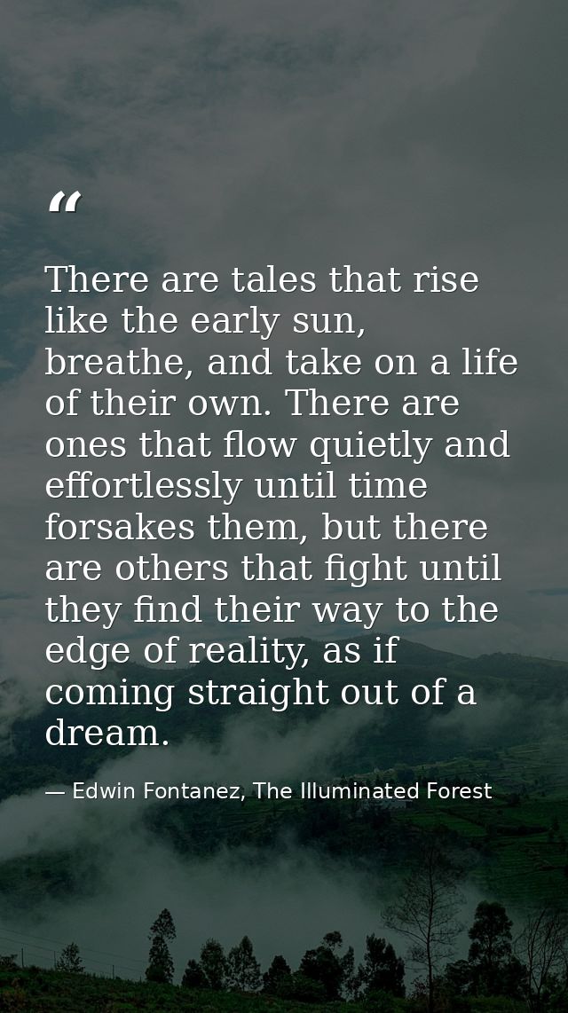 There are tales that rise like the early sun, breathe, and take on a life of their own. There are ones that flow quietly — Edwin Fontanez, The Illuminated Forest