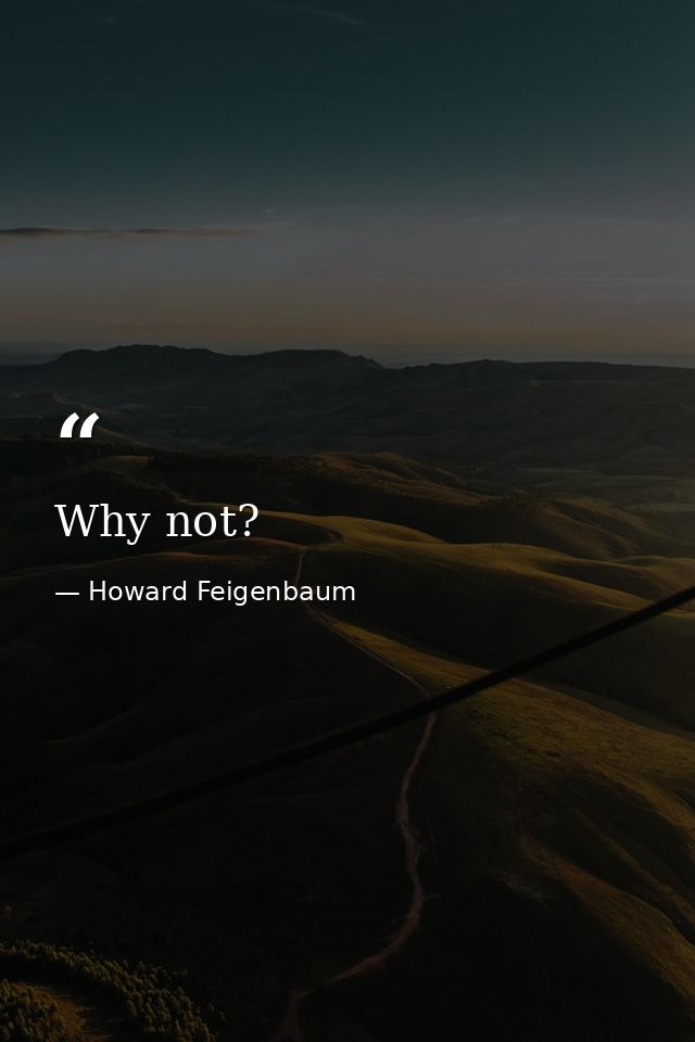 Why not? — Howard Feigenbaum
