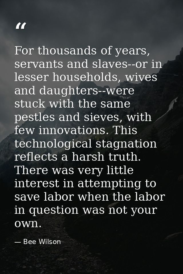 For thousands of years, servants and slaves--or in lesser households, wives and daughters--were stuck with the same pest — Bee Wilson
