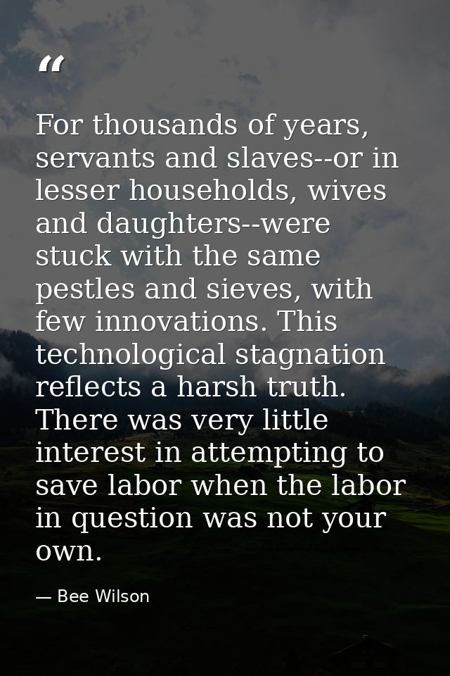 For thousands of years, servants and slaves--or in lesser households, wives and daughters--were stuck with the same pest — Bee Wilson
