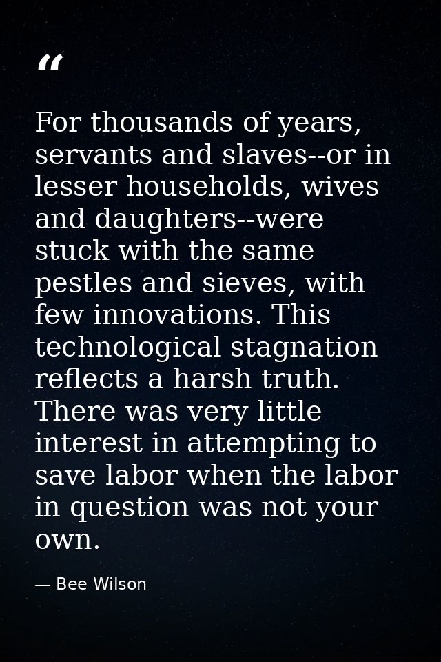 For thousands of years, servants and slaves--or in lesser households, wives and daughters--were stuck with the same pest — Bee Wilson