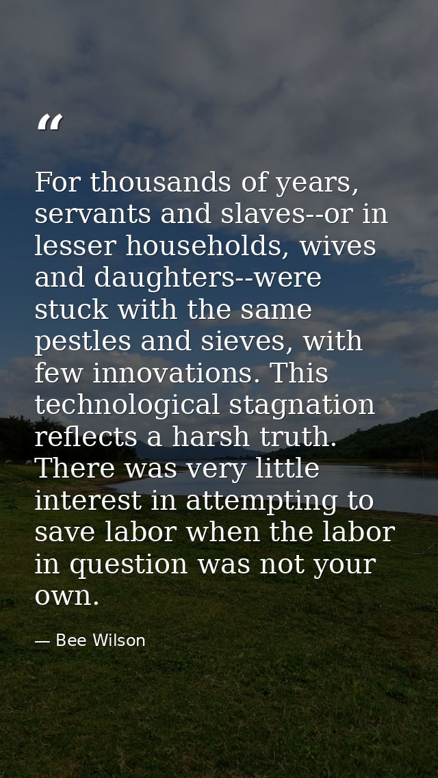 For thousands of years, servants and slaves--or in lesser households, wives and daughters--were stuck with the same pest — Bee Wilson