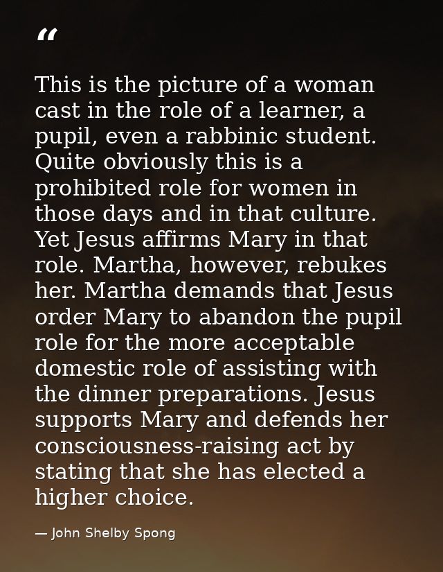 This is the picture of a woman cast in the role of a learner, a pupil, even a rabbinic student. Quite obviously this is  — John Shelby Spong