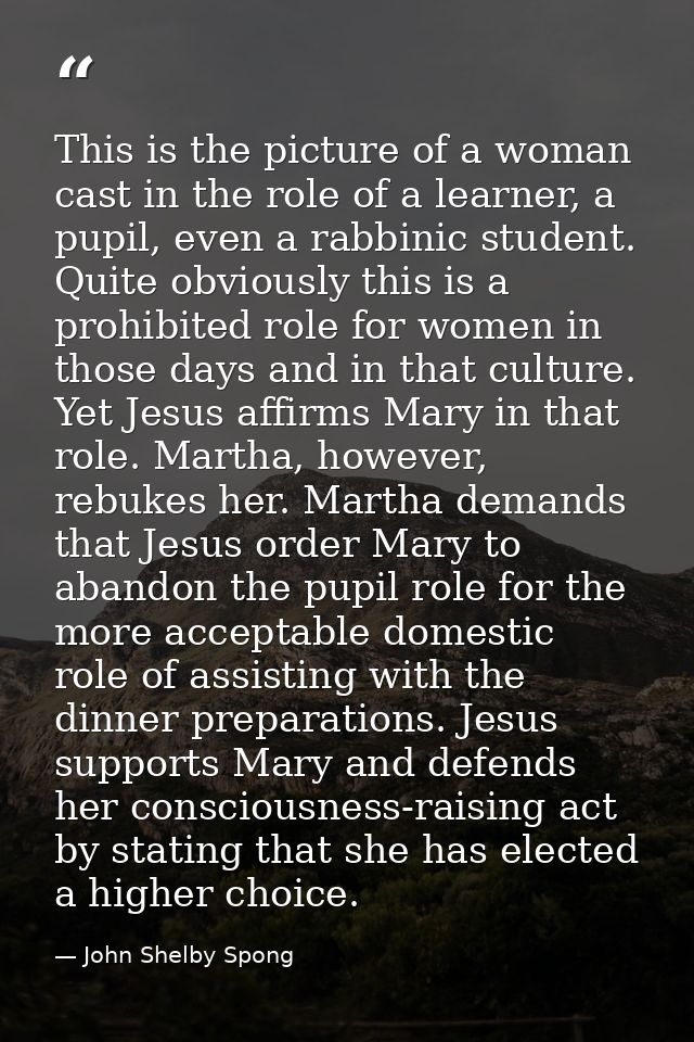 This is the picture of a woman cast in the role of a learner, a pupil, even a rabbinic student. Quite obviously this is  — John Shelby Spong