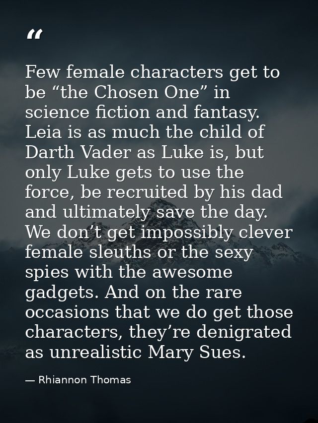 Few female characters get to be “the Chosen One” in science fiction and fantasy. Leia is as much the child of Darth Vade — Rhiannon Thomas
