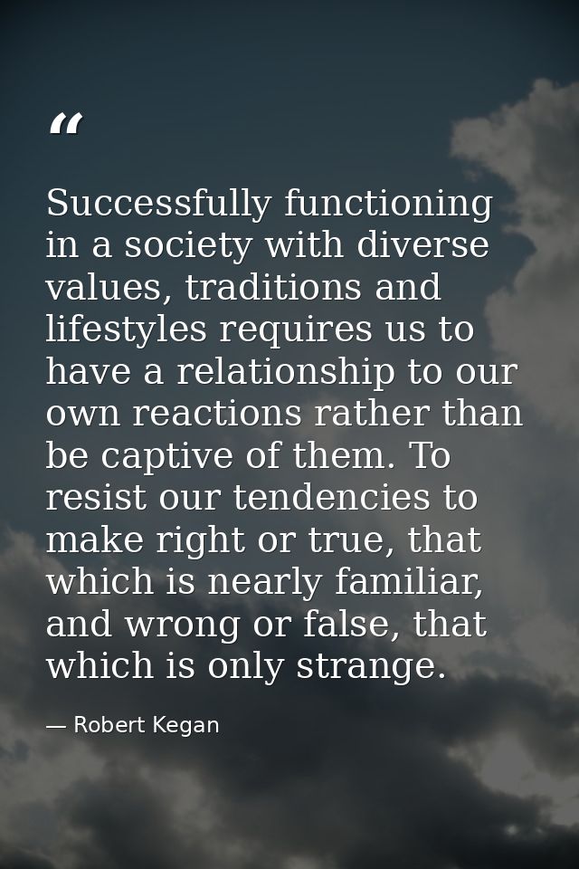 Successfully functioning in a society with diverse values, traditions and lifestyles requires us to have a relationship  — Robert Kegan