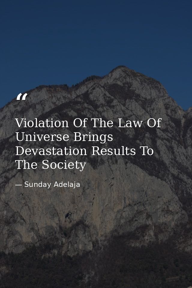 Violation Of The Law Of Universe Brings Devastation Results To The Society — Sunday Adelaja