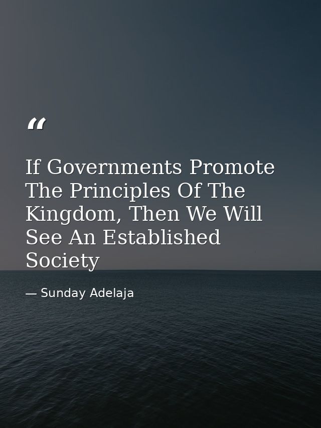 If Governments Promote The Principles Of The Kingdom, Then We Will See An Established Society — Sunday Adelaja