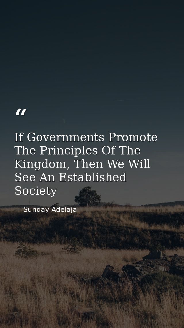 If Governments Promote The Principles Of The Kingdom, Then We Will See An Established Society — Sunday Adelaja