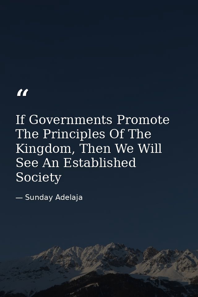 If Governments Promote The Principles Of The Kingdom, Then We Will See An Established Society — Sunday Adelaja