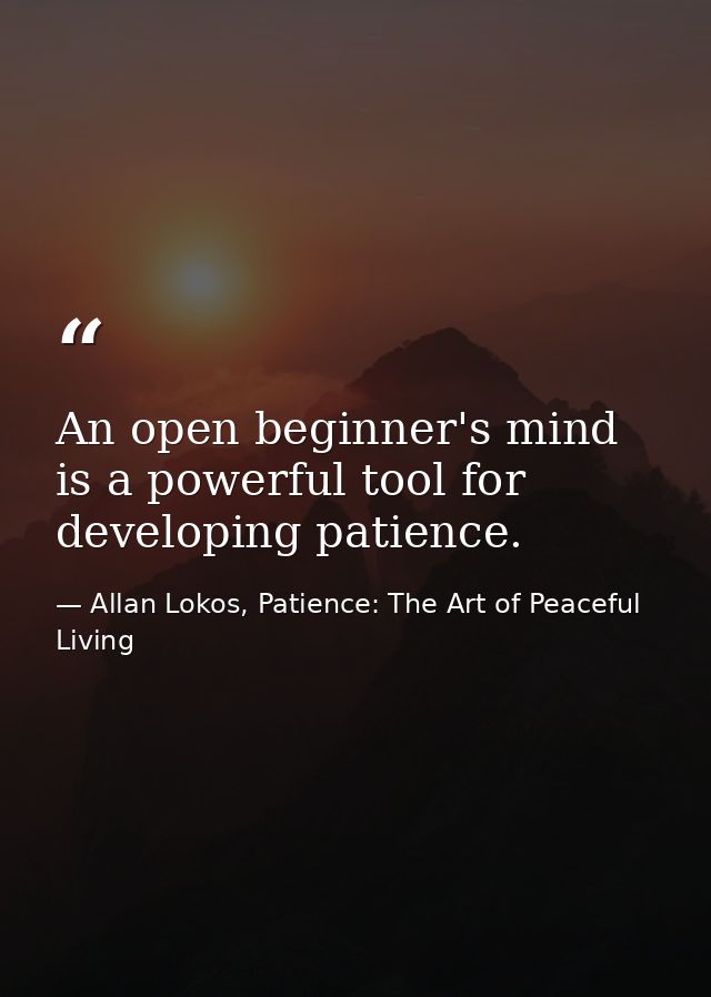 An open beginner's mind is a powerful tool for developing patience. — Allan Lokos, Patience: The Art of Peaceful Living