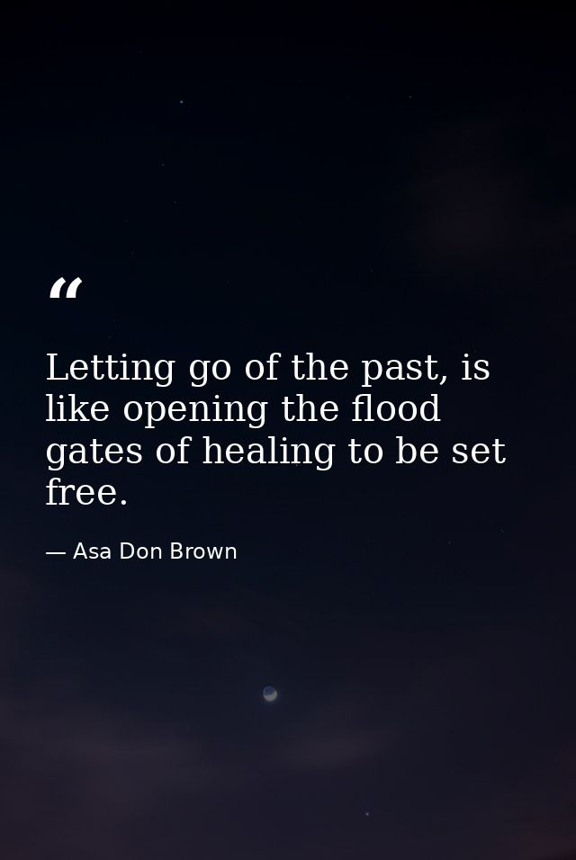 Letting go of the past, is like opening the flood gates of healing to be set free. — Asa Don Brown