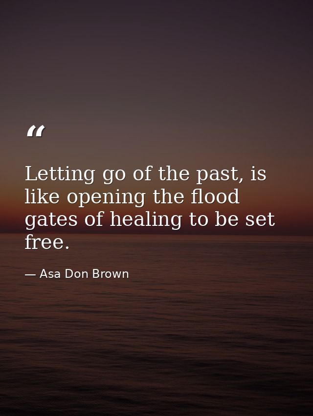 Letting go of the past, is like opening the flood gates of healing to be set free. — Asa Don Brown