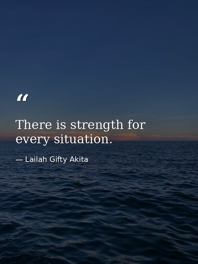 There is strength for every situation. — Lailah Gifty Akita