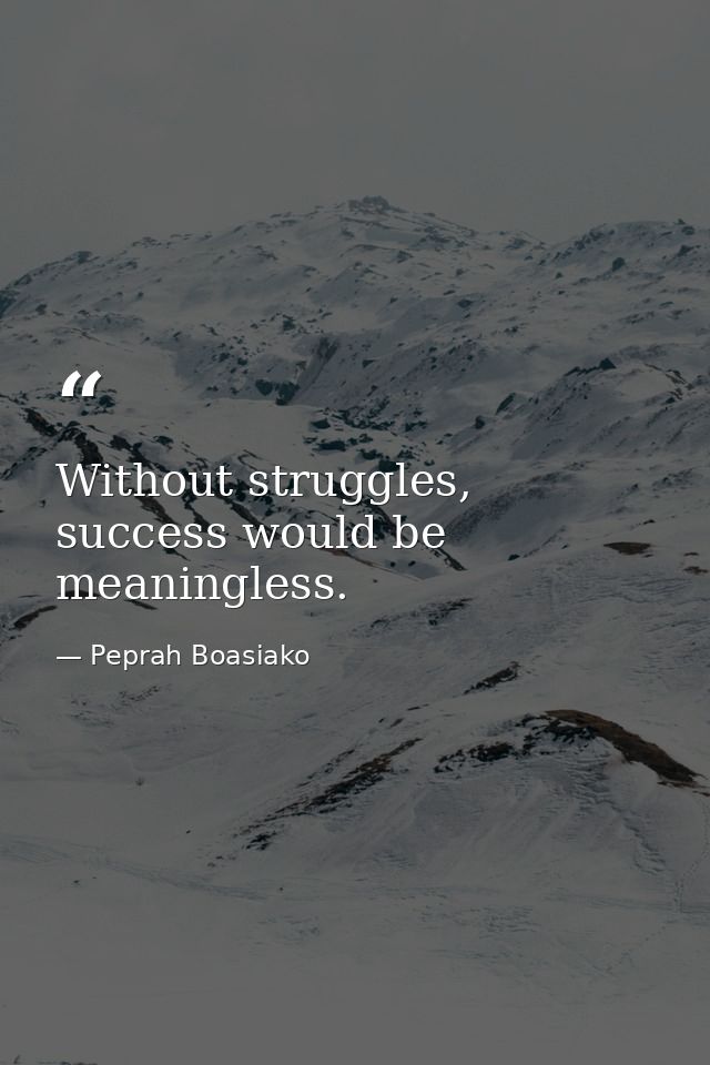 Without struggles, success would be meaningless. — Peprah Boasiako