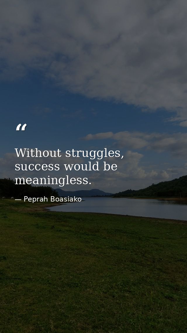 Without struggles, success would be meaningless. — Peprah Boasiako