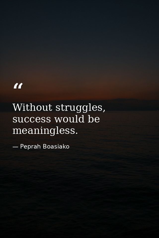 Without struggles, success would be meaningless. — Peprah Boasiako