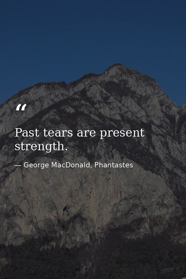 Past tears are present strength. — George MacDonald, Phantastes