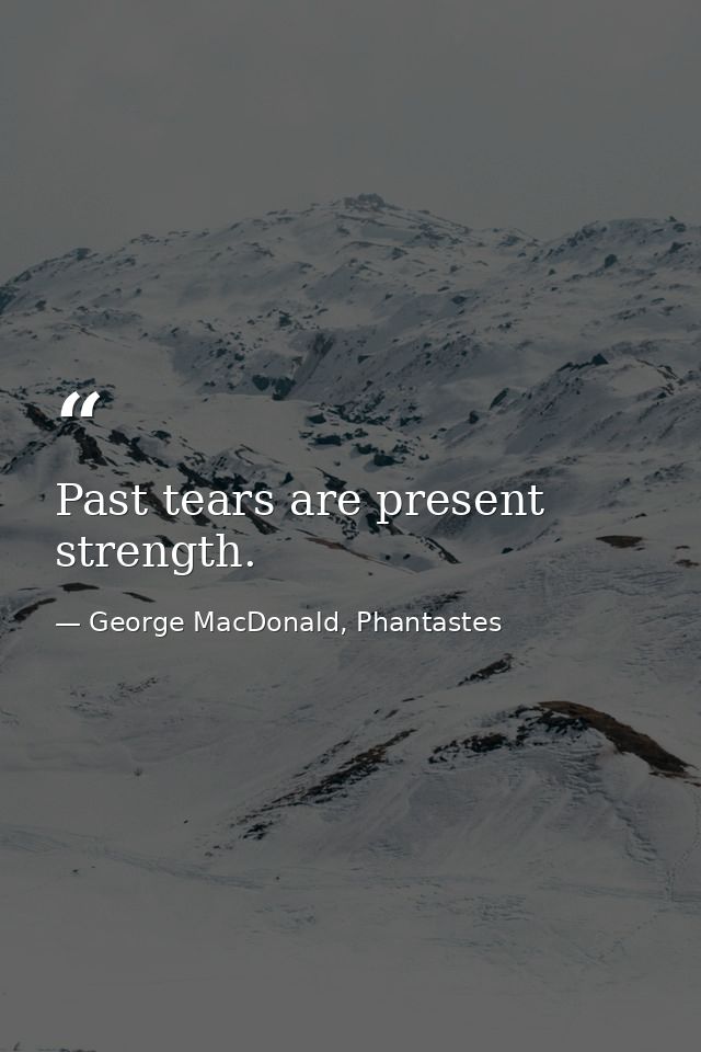 Past tears are present strength. — George MacDonald, Phantastes