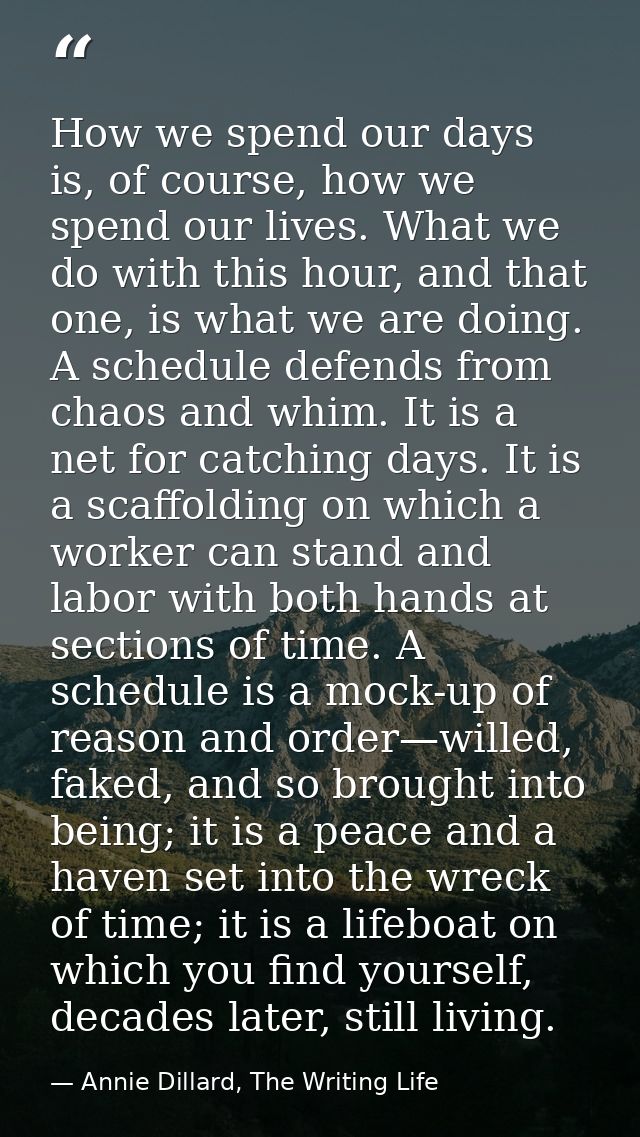 How we spend our days is, of course, how we spend our lives. What we do with this hour, and that one, is what we are doi — Annie Dillard, The Writing Life