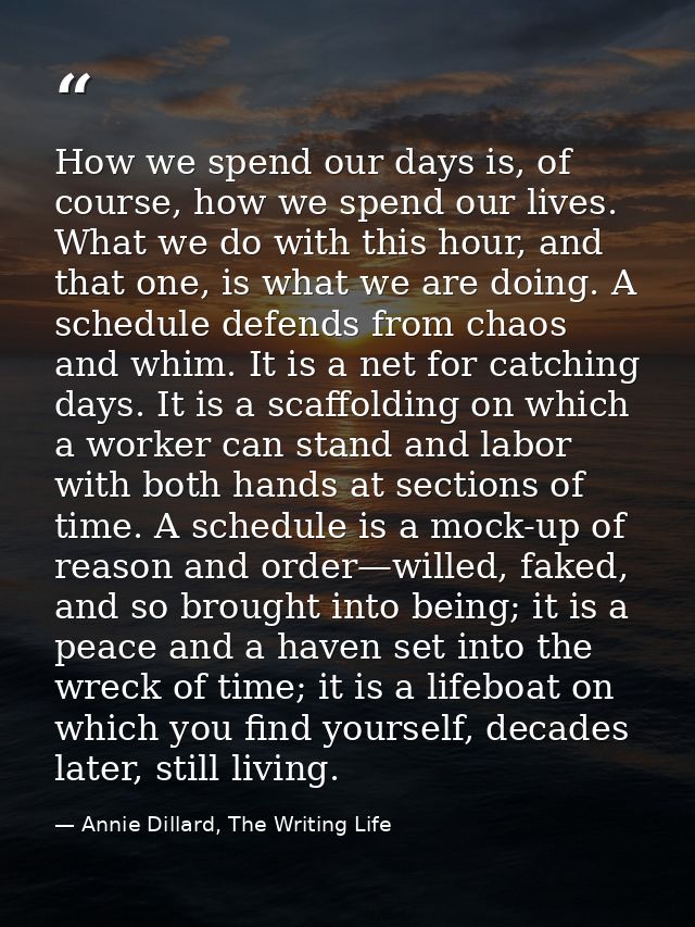 How we spend our days is, of course, how we spend our lives. What we do with this hour, and that one, is what we are doi — Annie Dillard, The Writing Life