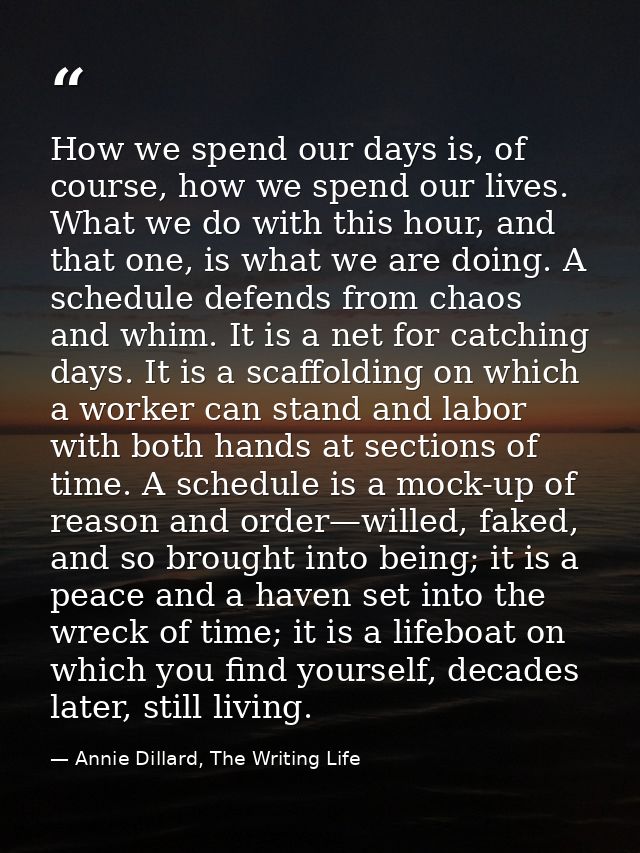How we spend our days is, of course, how we spend our lives. What we do with this hour, and that one, is what we are doi — Annie Dillard, The Writing Life