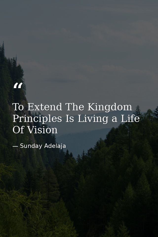 To Extend The Kingdom Principles Is Living a Life Of Vision — Sunday Adelaja