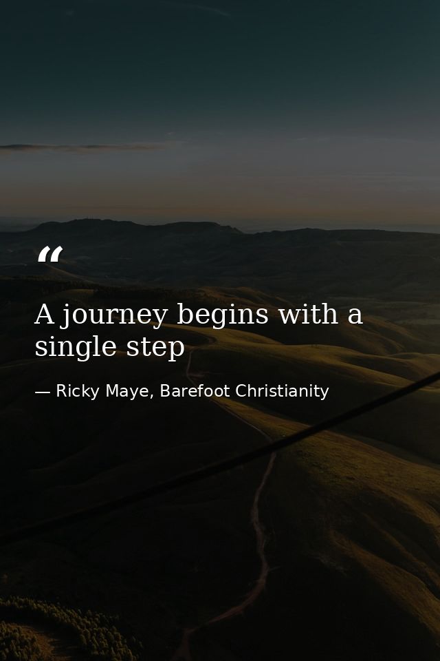 A journey begins with a single step — Ricky Maye, Barefoot Christianity