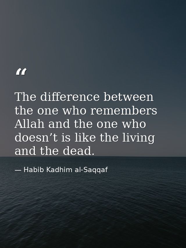 The difference between the one who remembers Allah and the one who doesn’t is like the living and the dead. — Habib Kadhim al-Saqqaf